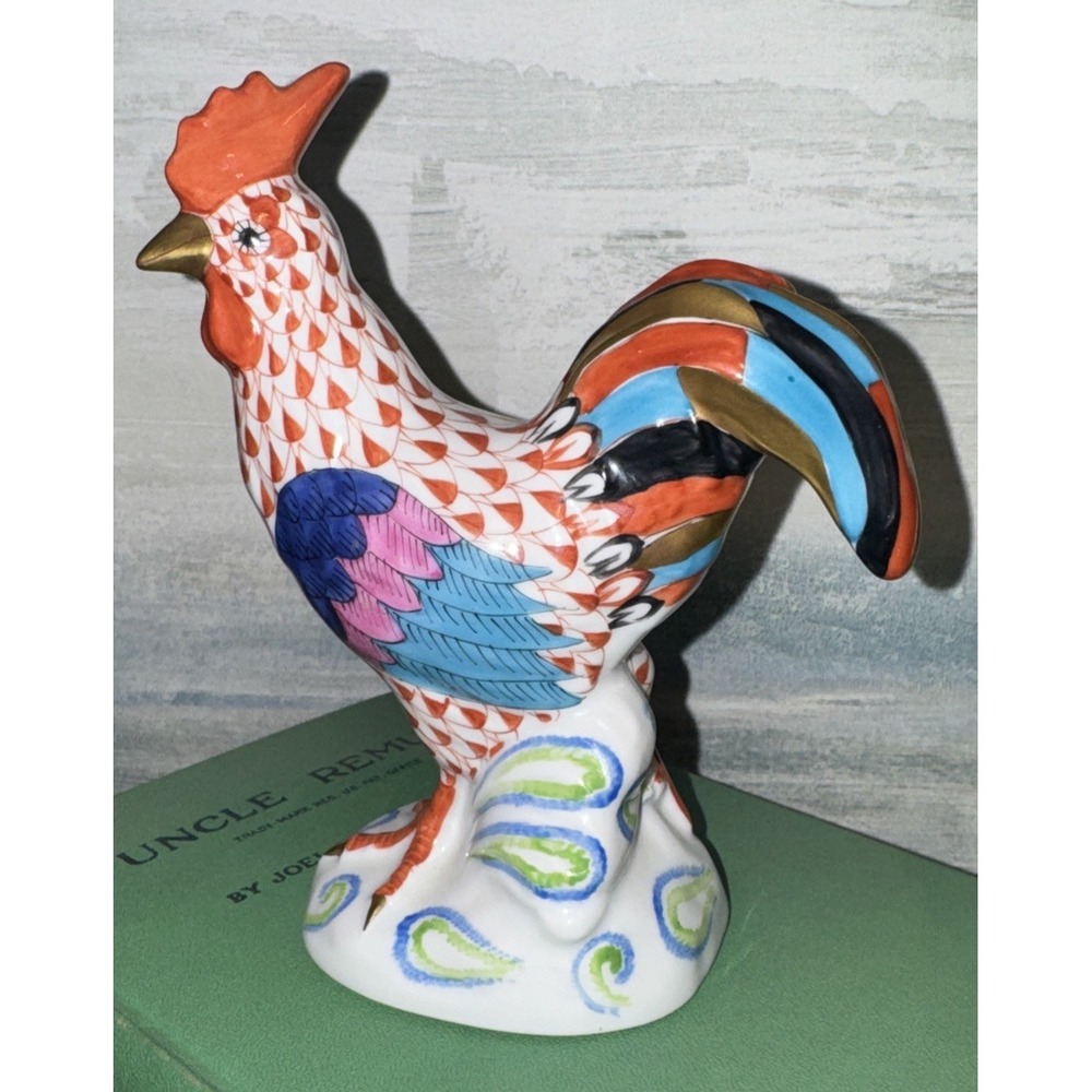 Herend Rust Rooster Figurine Multicolor 5032